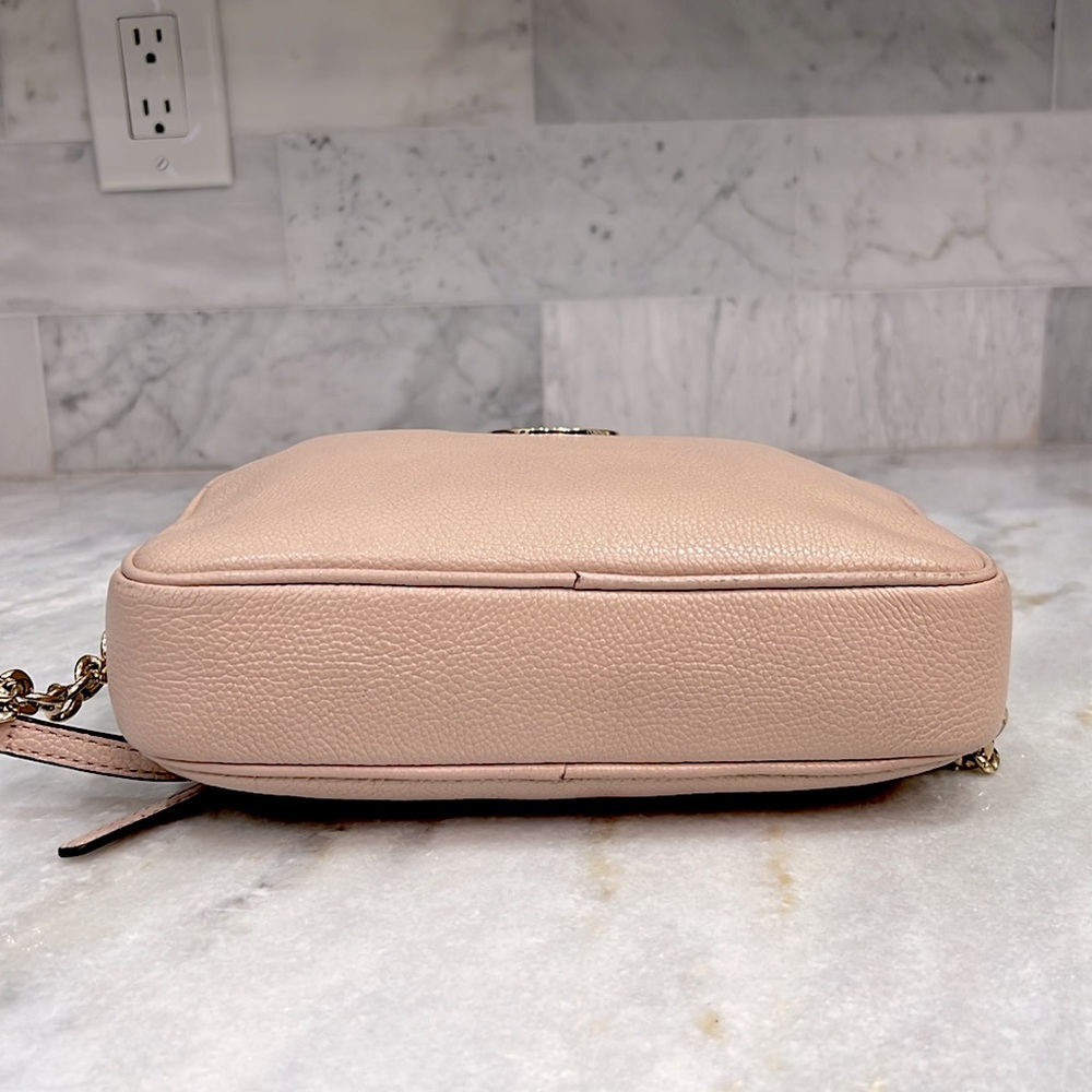 Michael Kors Blush Pebbled Leather Chain Detail Crossbody Bag - Picture 16 of 16